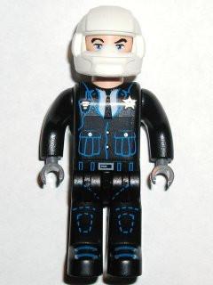LEGO Minifigure-Police - Black Legs, Black Jacket, White Helmet, Light Flesh Head-4 Juniors / Spider-Man-4J007-Creative Brick Builders